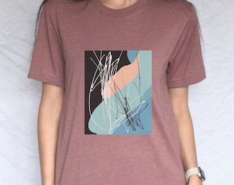 Artsy Abstract Shirt,  Stylish Modern Art Tee, Abstract Art Apparel, Abstract Geometric T-Shirt, Stylish Shirt For Her, Minimalist Shirt