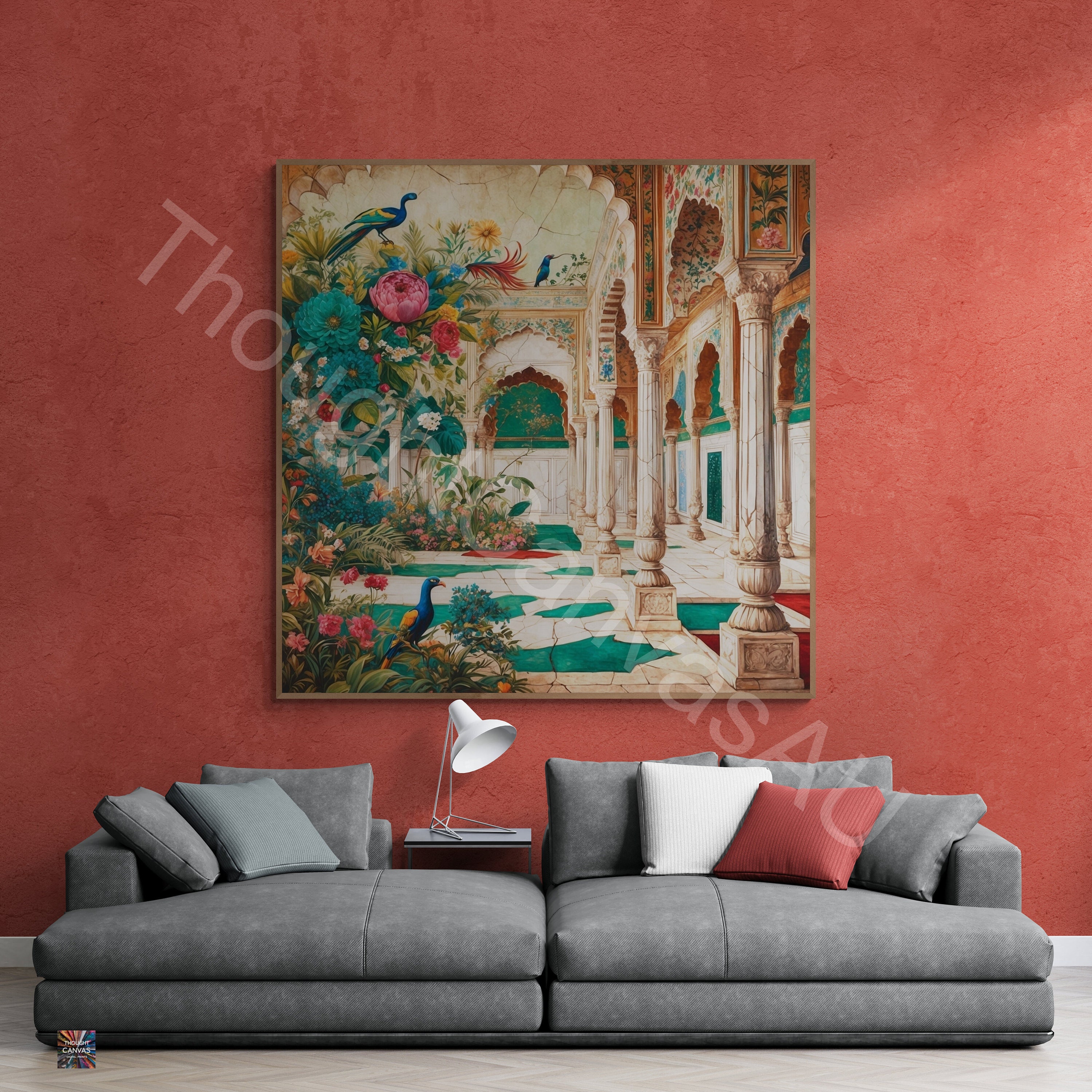 Mughal Garden Wall Art Digital Print Indian Palace Art Vintage Mughal ...