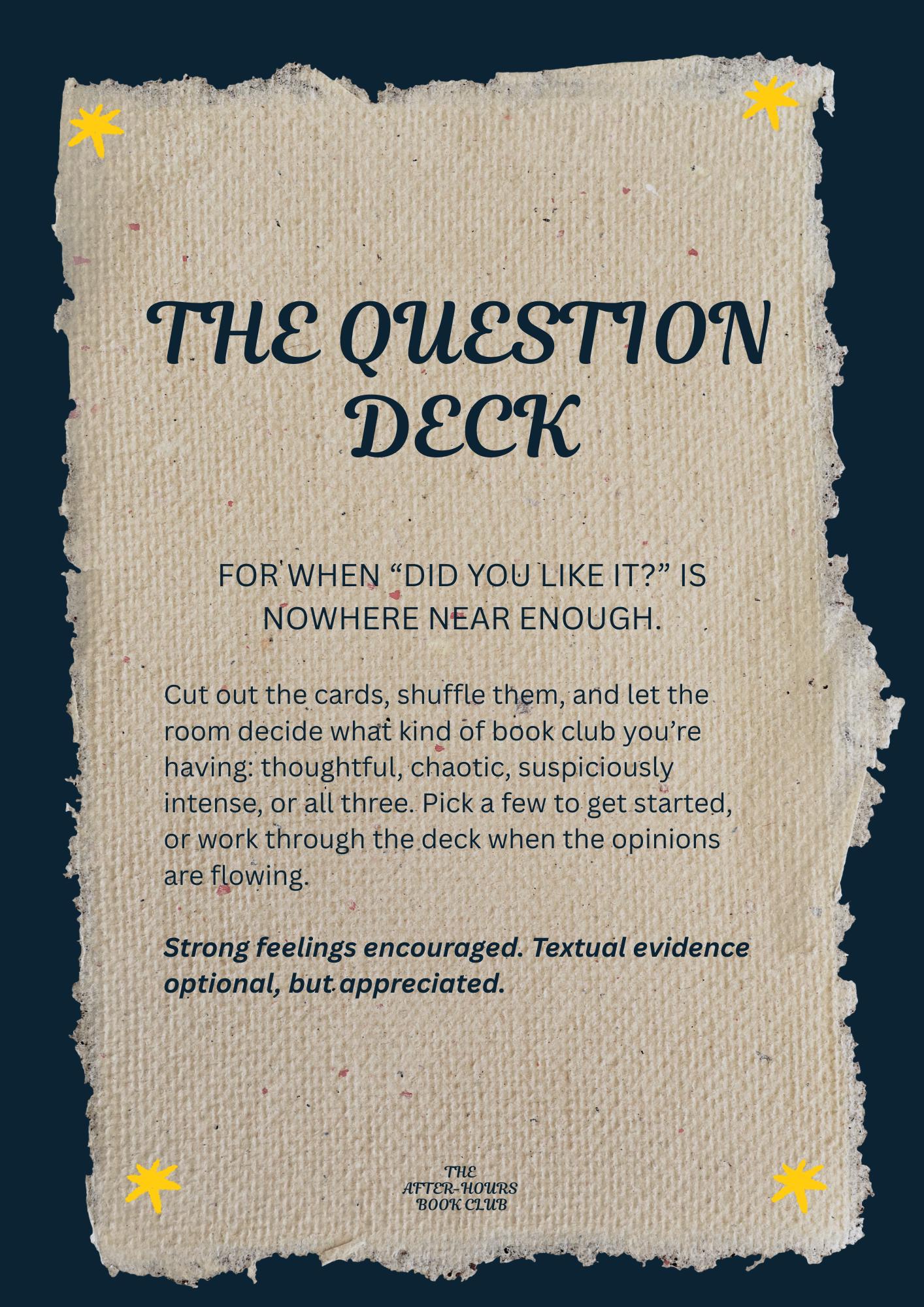 Book Club Questions Printable, 40 Discussion Cards, Reading Group ...