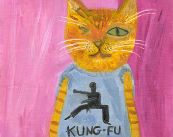 Kung-Fu Kitty. Limited edition print by Vivienne Strauss.