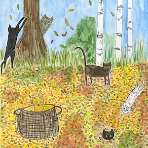 Fall frolic. Limited edition print by Vivienne Strauss