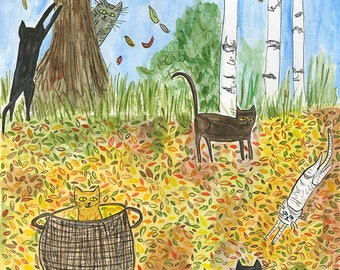 Fall frolic. Limited edition print by Vivienne Strauss