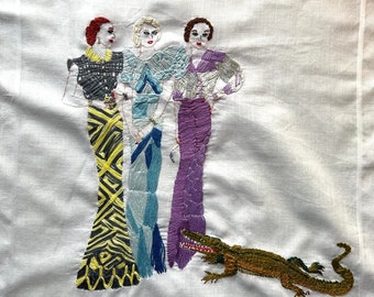 A night at the opera. Original embroidery by Vivienne Strauss