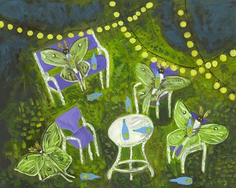 Luna Moths - drunk on light.  Limited edition by Vivienne Strauss.