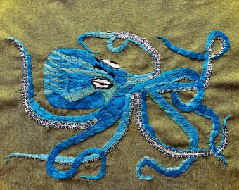 Octopus. Original embroidery by Vivienne Strauss.