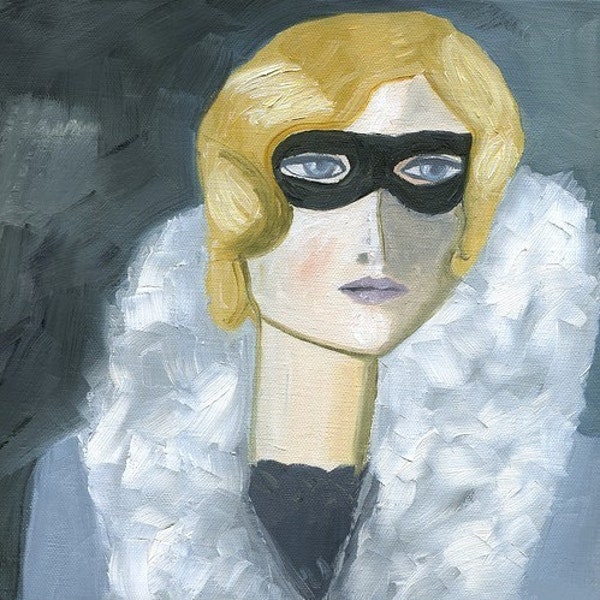 Iris H., Incognito.  Limited edition print of an original oil painting by Vivienne Strauss.