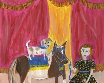 Hazel June's dog and pony show. Limited edition print by Vivienne Strauss.
