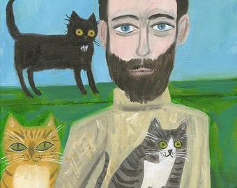 Young Edward Gorey.  Limited edition print by Vivienne Strauss.