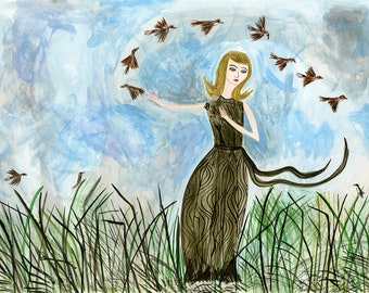 The air was filled with song.  Limited edition print by Vivienne Strauss.