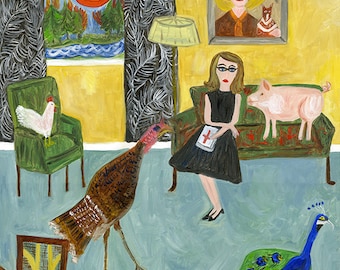 Flannery at home in Andalusia. Limited edition print  by Vivienne Strauss.