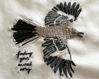 finding your sacred song. Original embroidery by Vivienne Strauss.