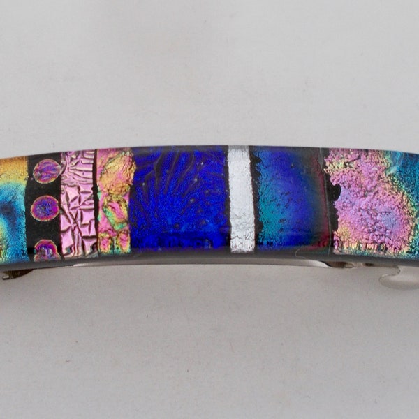 Medium Dichroic glass barrette. Hair barrette. Dichroic  barrette