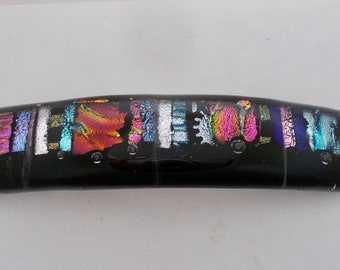 Jambo  Dichroic glass hair barrette. Dichroic barrette. Hair barrette.