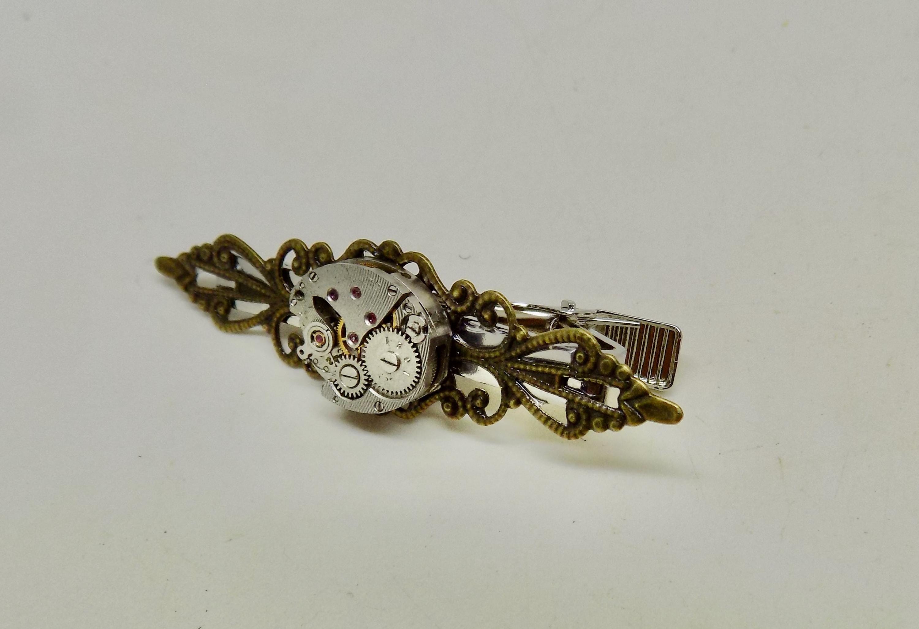 Épingle à Cravate Ancienne Art Nouveau – Argent Massif, Sans Marque, Vintage, D'époque