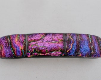 Small dichroic barrette. Pink barrette. Dichroic barrette.