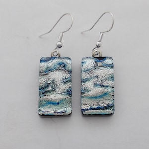 Dichroic glass earrings. Dangle earrings.Drop earrings.
