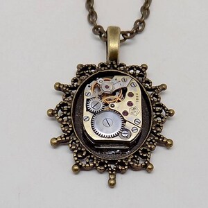 Steampunk jewelry. Steampunk watch necklace pendant.Steampunk necklace. Steampunk pendant. image 1