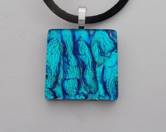 Dichroic glass pendant. Dichroic necklace.