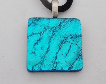 Dichroic glass pendant.Red dichroic pendant.