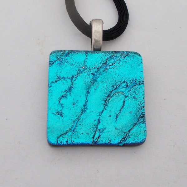 Dichroic glass pendant.Red dichroic pendant.