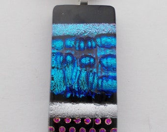 Dichroic glass pendant. dichroic pendant.