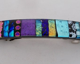 Medium dichroic barrette.Dichroic hair barrette. Hair barrette