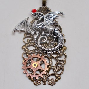 Steampunk pendant Steampunk necklace. Steampunk jewelry. image 2