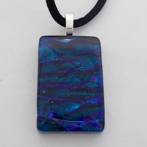 Dichroic glass pendant. dichroic pendant.