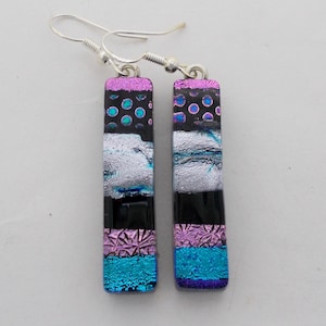 Dichroic earrings,glass earrings.