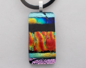dichroic glass jewelry pendant necklace.
