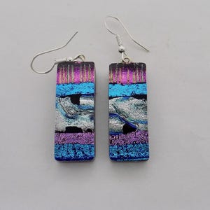 Dichroic glass .Dangle earrings. Drop earrings
