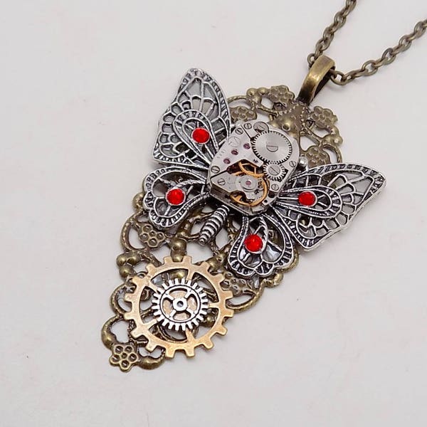 Steampunk jewelry. Steampunk  pendant . Steampunk necklace.