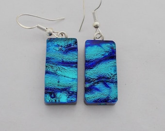 Dichroic glass .Dangle earrings. Drop earrings