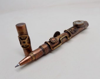 Steampunk pen. Steampunk ball pen.