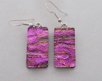 Dichroic glass  earrings. Drop earrings. Glass earrings.