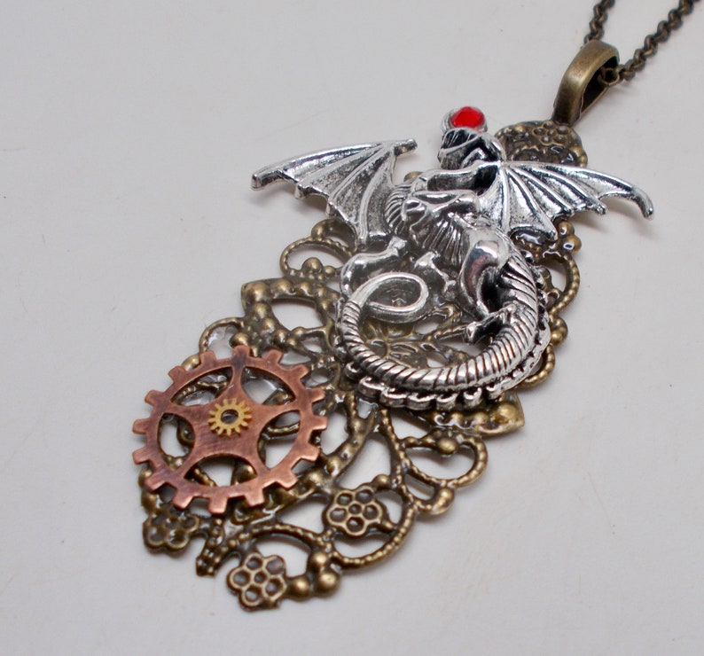 Steampunk pendant Steampunk necklace. Steampunk jewelry. image 3