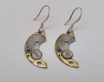 Mix metal jewelry. Steampunk earrings . Steampunk jewelry earrings.