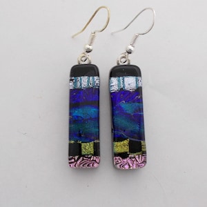dichroic glass earrings. Dichroic earrings.