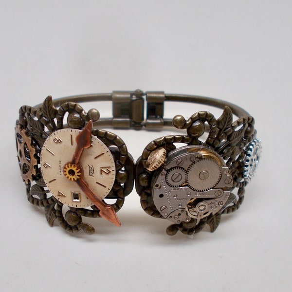 Steampunk cuff . Steampunk bracelet. Steampunk jewelry.