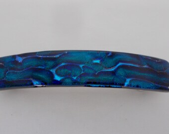 Large  Dichroic glass hair barrette. Dichroic barrette. Hair barrette.