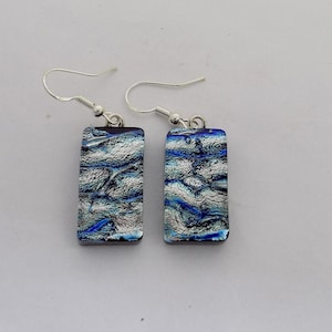 Dichroic glass earrings. Dangle earrings.Drop earrings.