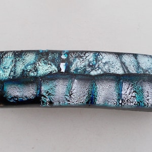 Small dichroic glass barrette. Pink barrette. Dichroic barrette.