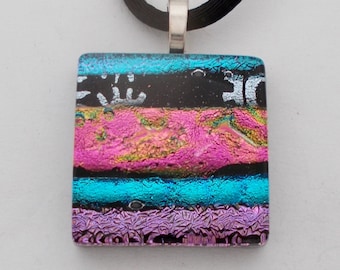 Dichroic pendant necklace. Dichroic jewelry.Dichroic necklace.