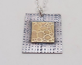 Mixed metal jewelry. Silver necklace pendant..Sterling pendant. Sterling pendant.