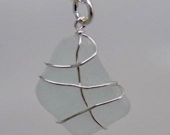 Sea glass jewelry . Genuine beach glass pendant.