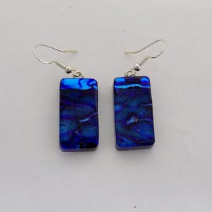 Dichroic glass earrings. Dangle earrings.Drop earrings.