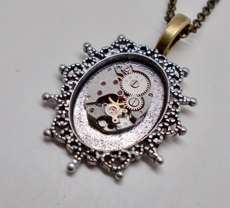 Steampunk pendant. Steampunk necklace. image 3