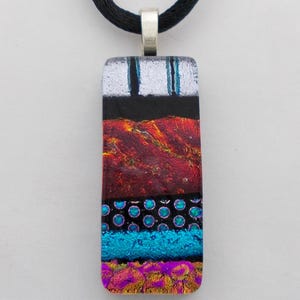 Dichroic glass jewelry . Dichroic necklace pendant.