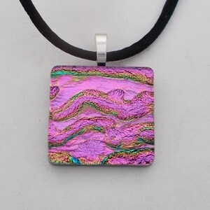 Dichroic glass pendant. dichroic necklace.