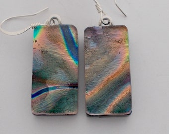 Dichroic glass earrings